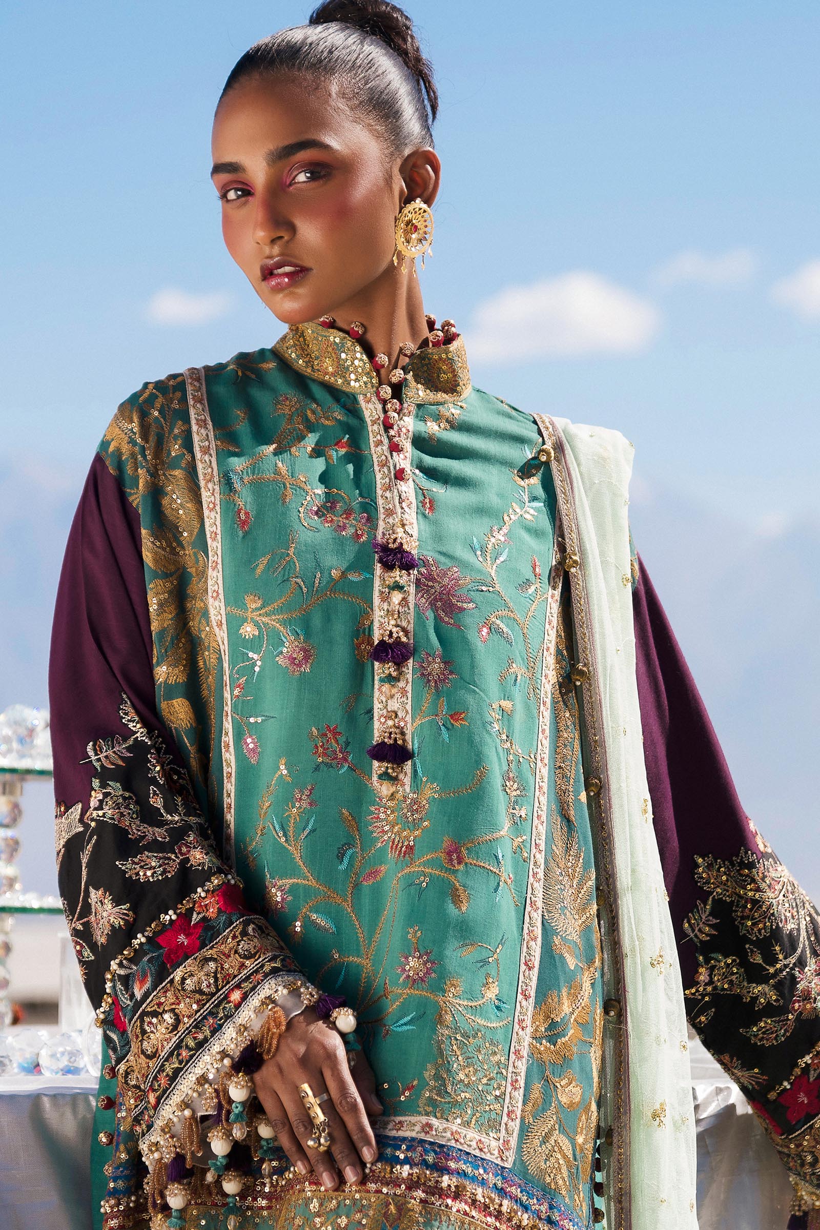 Sana Safinaz | Winter Shawl 24 | S241-004A-3CP - House Of Hania