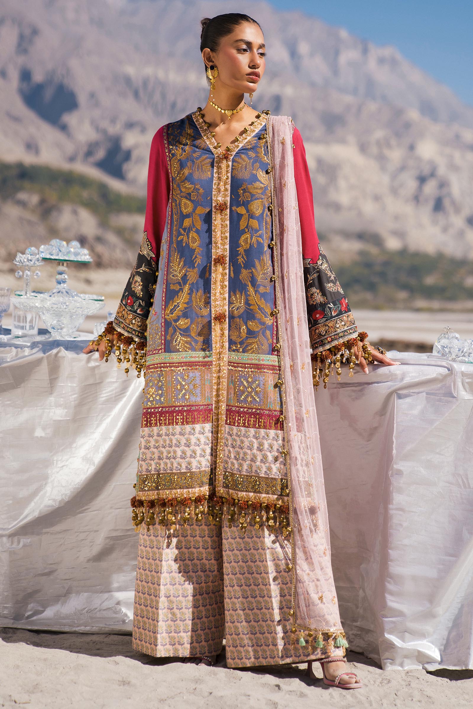 Sana Safinaz | Winter Shawl 24 | S241-004B-3CP - House Of Hania