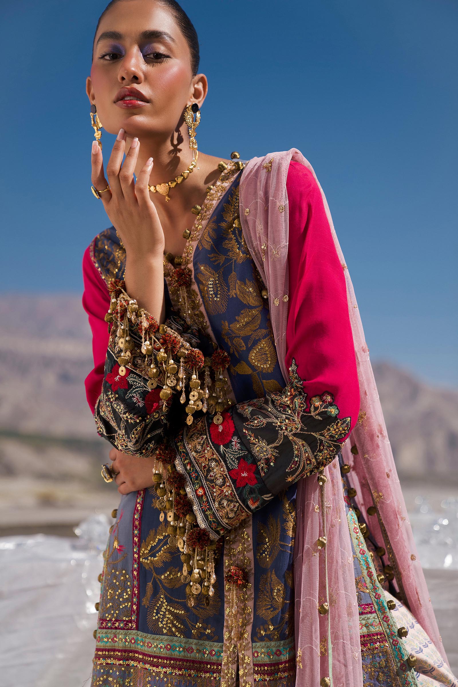 Sana Safinaz | Winter Shawl 24 | S241-004B-3CP - House Of Hania