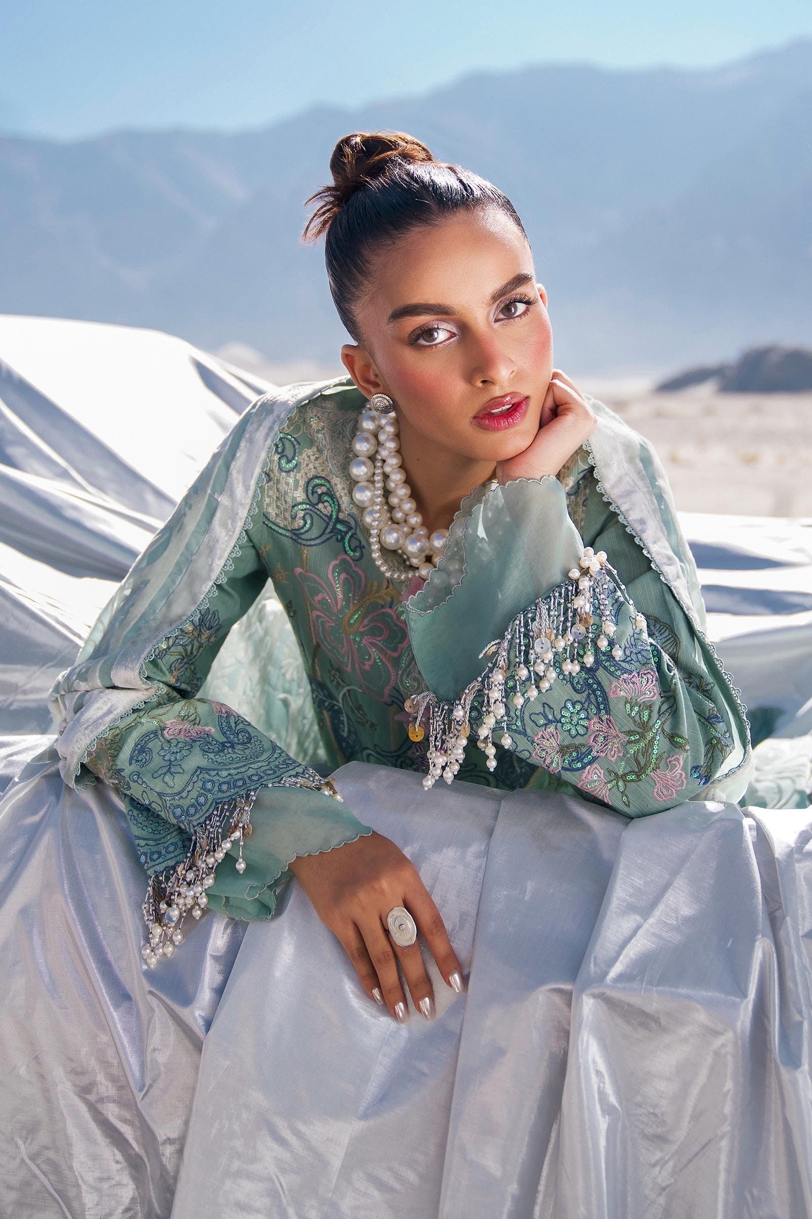 Sana Safinaz | Winter Shawl 24 | S241-005A-3CP - House Of Hania