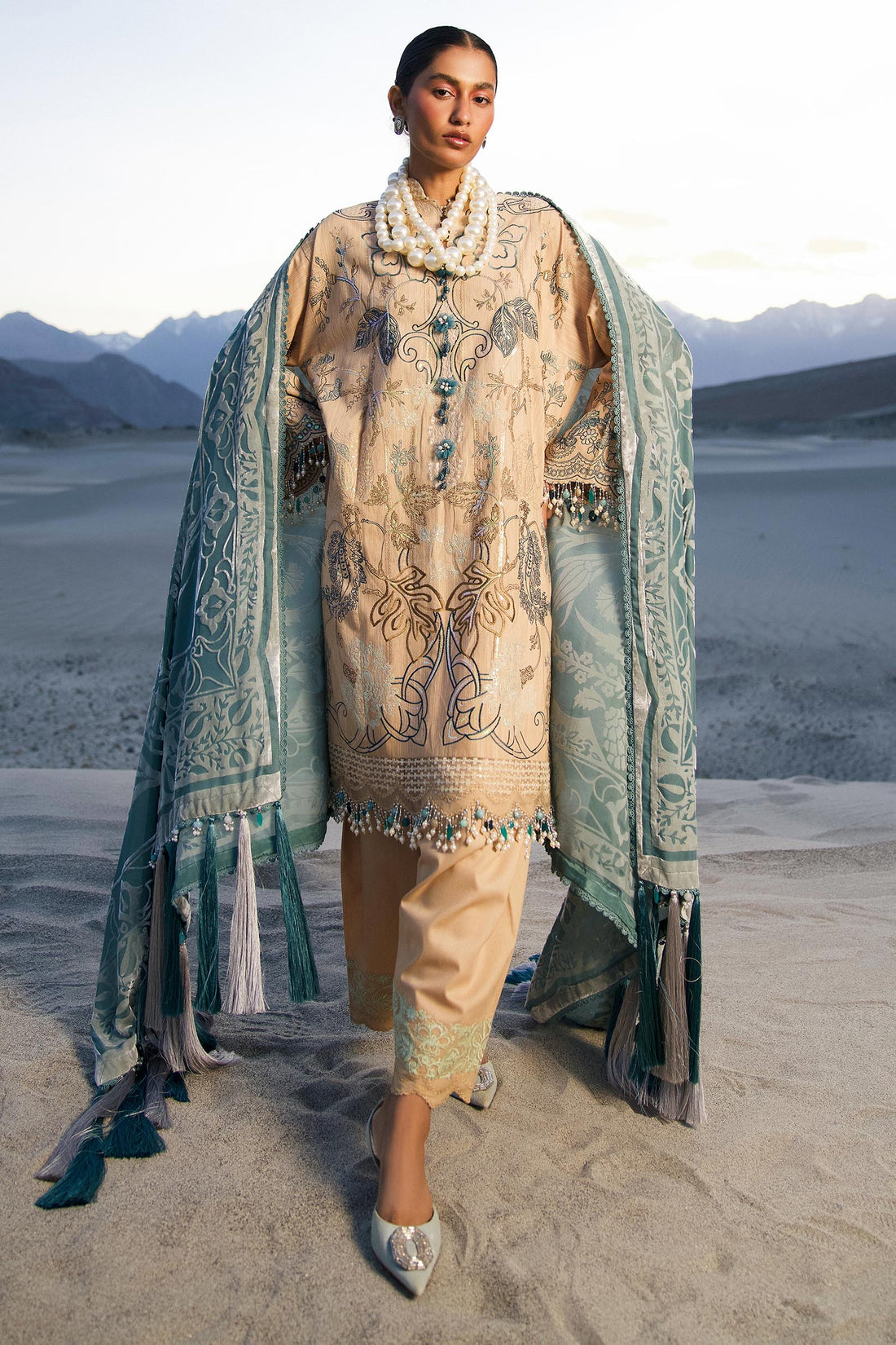 Sana Safinaz | Winter Shawl 24 | S241-005B-3CP - House Of Hania