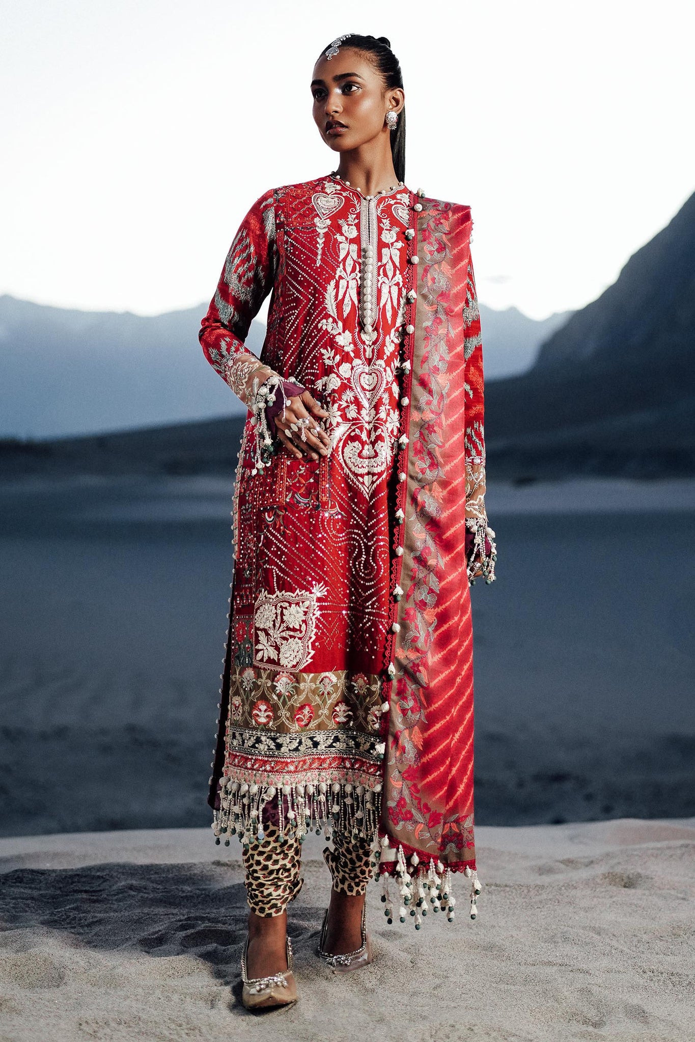 Sana Safinaz | Winter Shawl 24 | S241-007A-3CP - House Of Hania