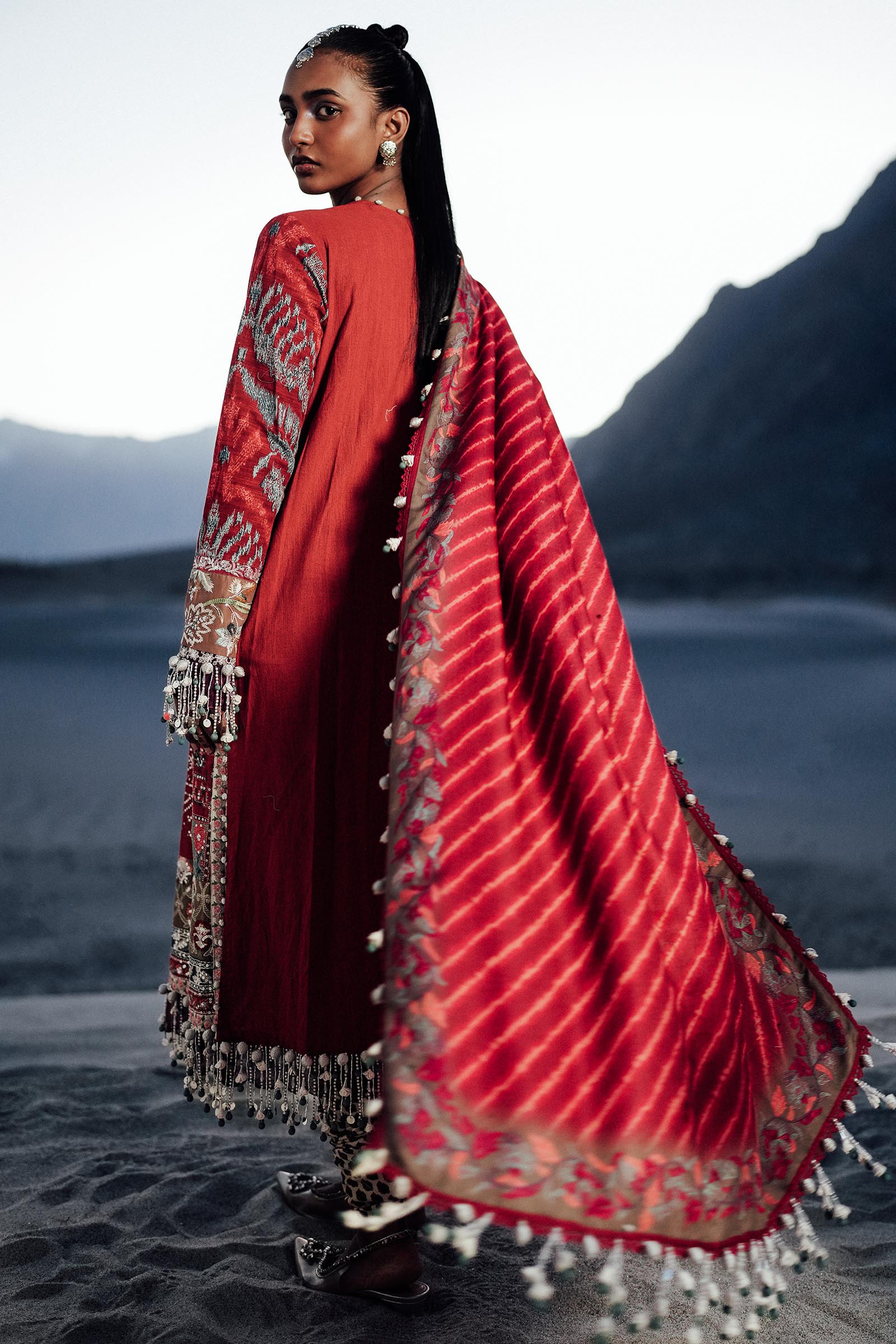 Sana Safinaz | Winter Shawl 24 | S241-007A-3CP - House Of Hania