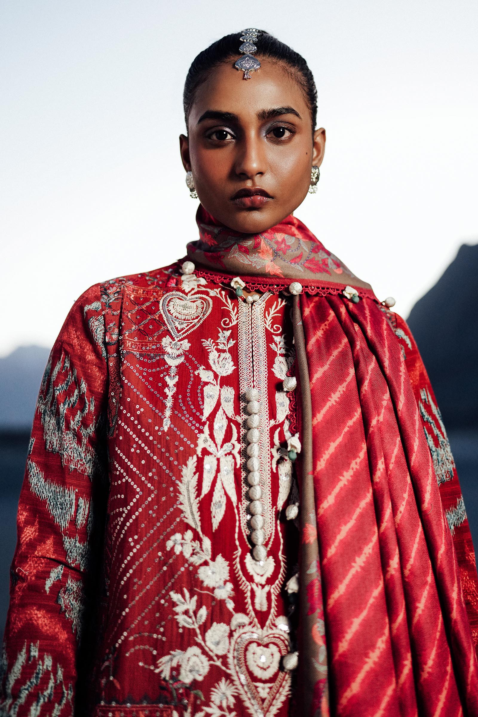 Sana Safinaz | Winter Shawl 24 | S241-007A-3CP - House Of Hania