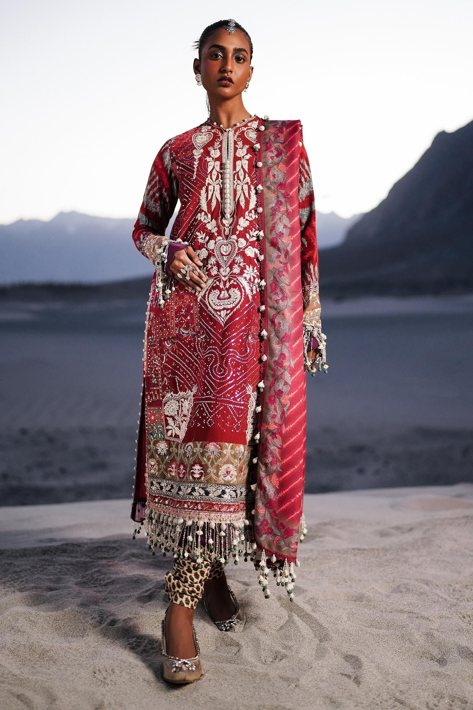 Sana Safinaz | Winter Shawl 24 | S241-007A-3CP - House Of Hania
