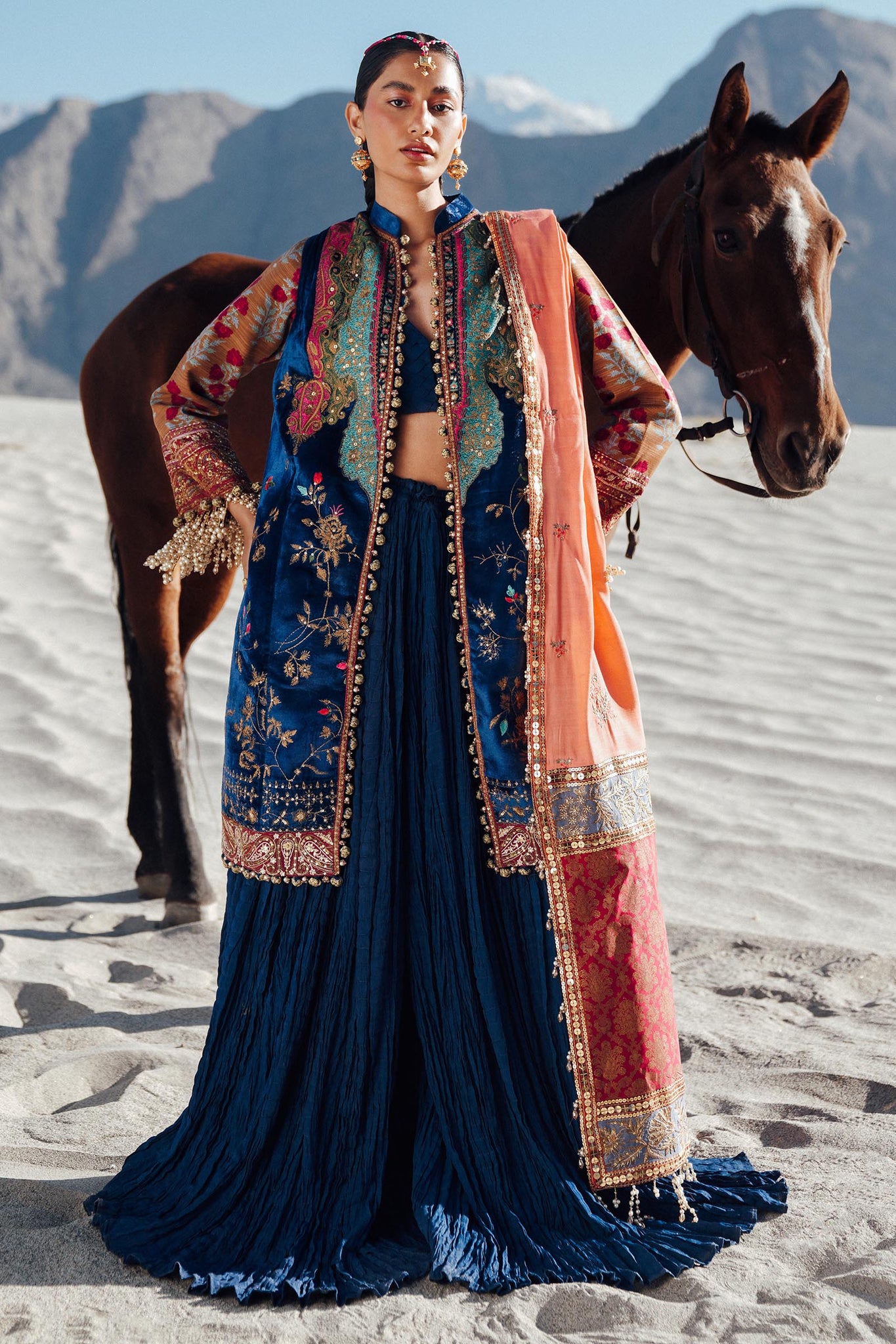 Sana Safinaz | Winter Shawl 24 | Velvet V241-001-3CP - House Of Hania