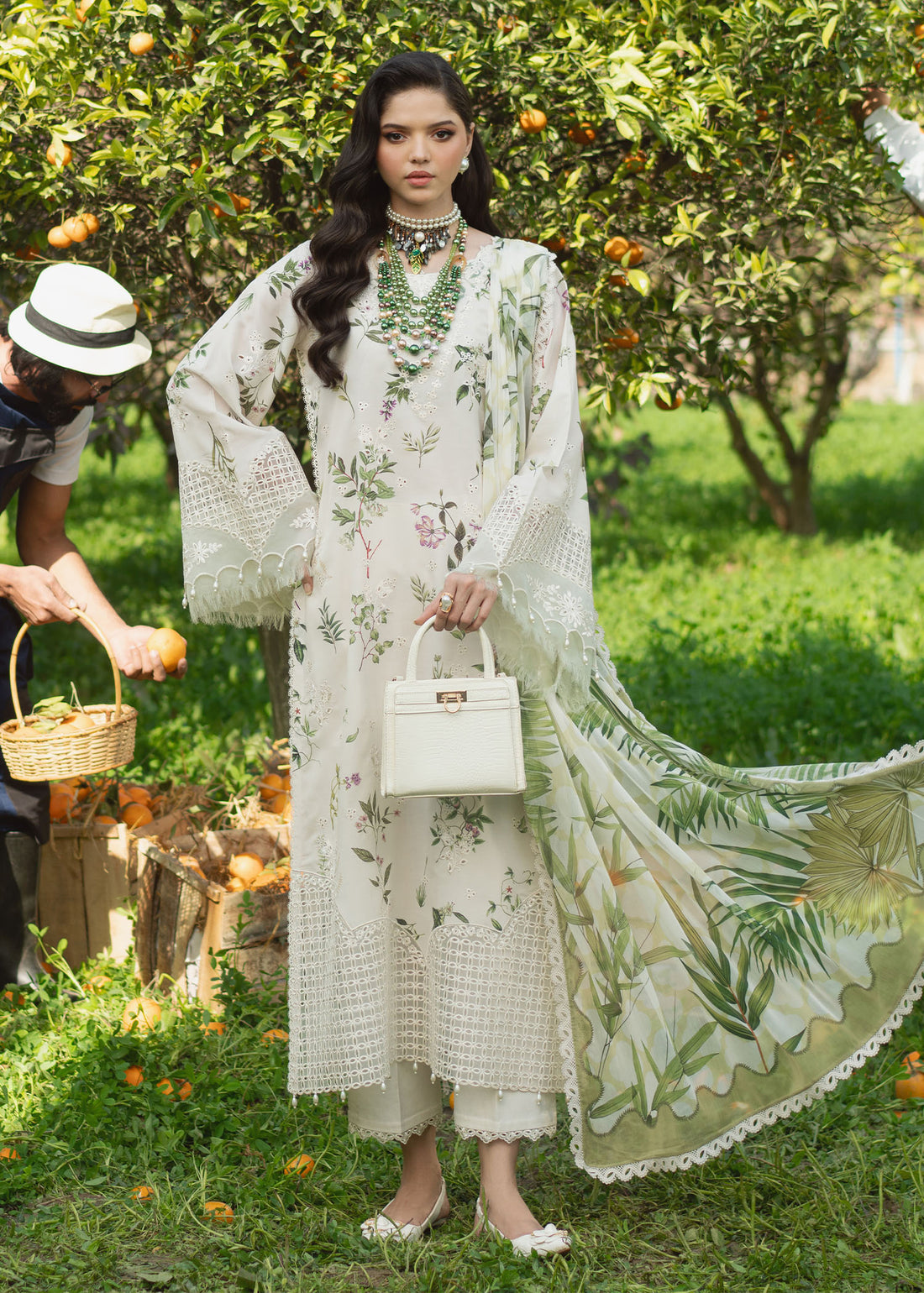 Sardinia | Printkari Lawn Edit 25 | White Tulip - House Of Hania