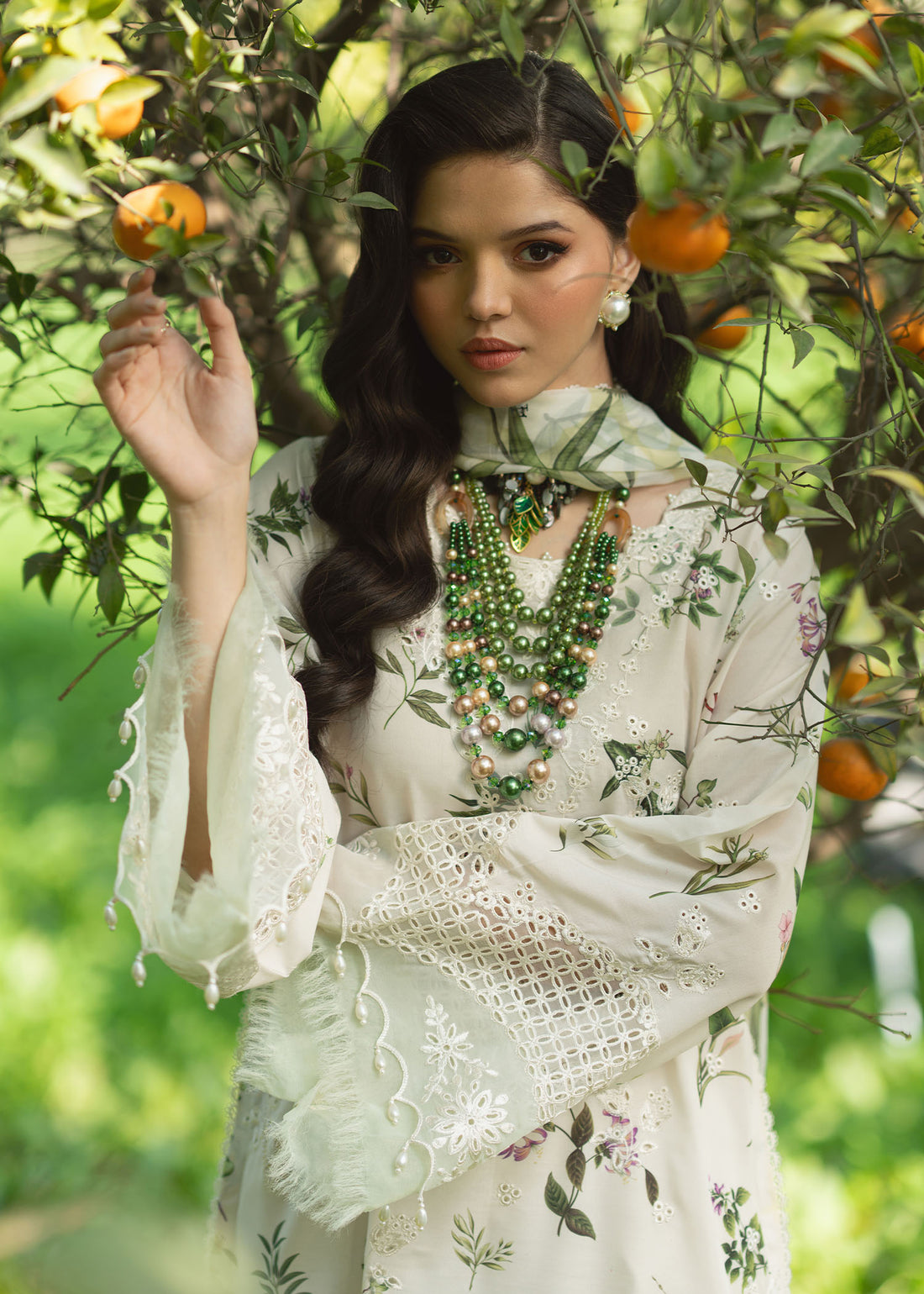 Sardinia | Printkari Lawn Edit 25 | White Tulip - House Of Hania