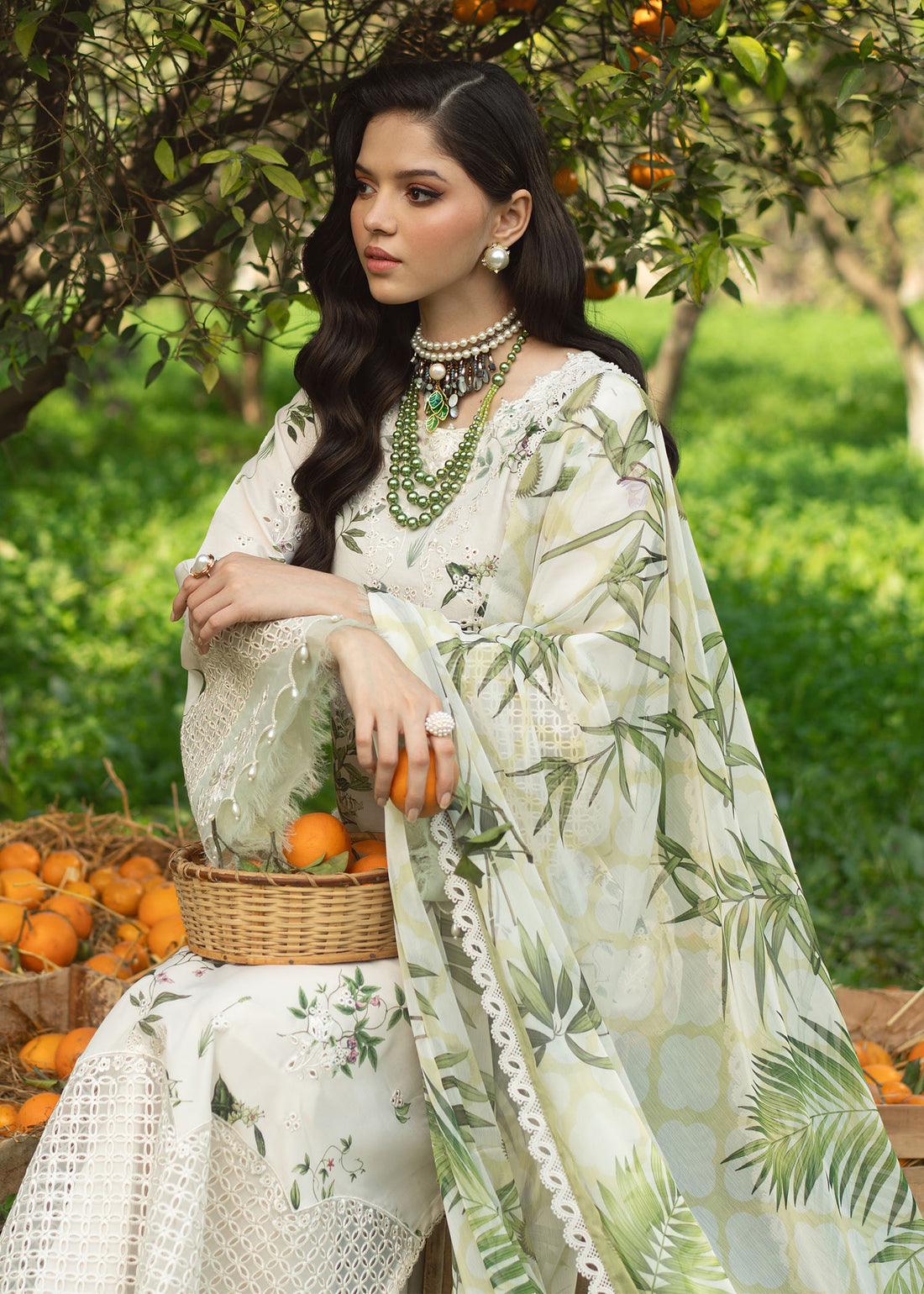 Sardinia | Printkari Lawn Edit 25 | White Tulip - House Of Hania