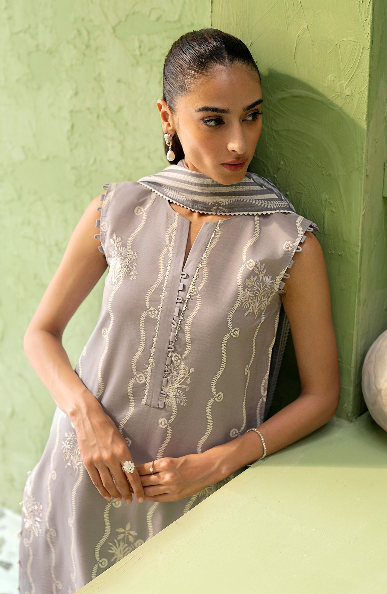 Seran | Artisan Lawn 25 | GRIS - House Of Hania