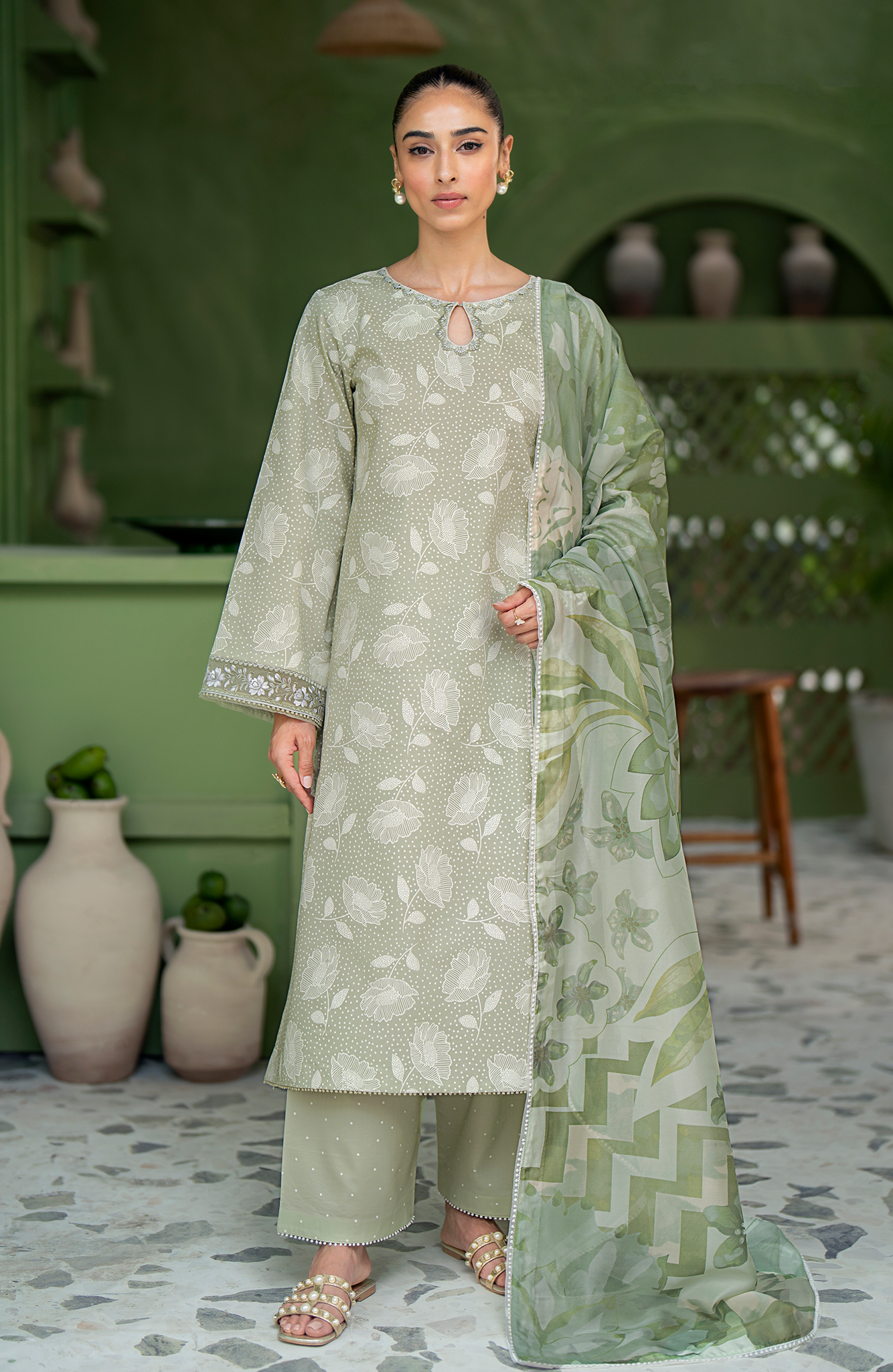Seran | Artisan Lawn 25 | PISTACHE - House Of Hania