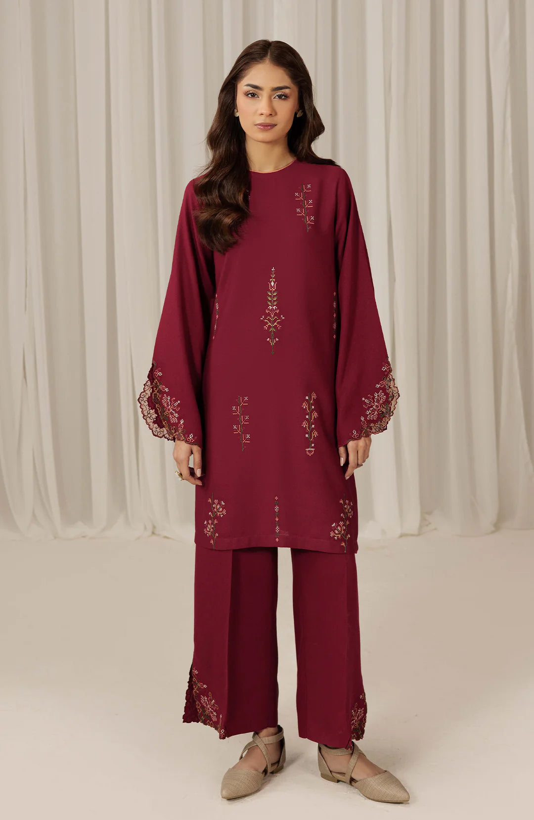Seran | Winter Pret '25 | Carmine | 2 pc - House Of Hania
