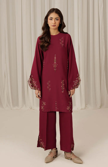 Seran | Winter Pret '25 | Carmine | 2 pc - House Of Hania