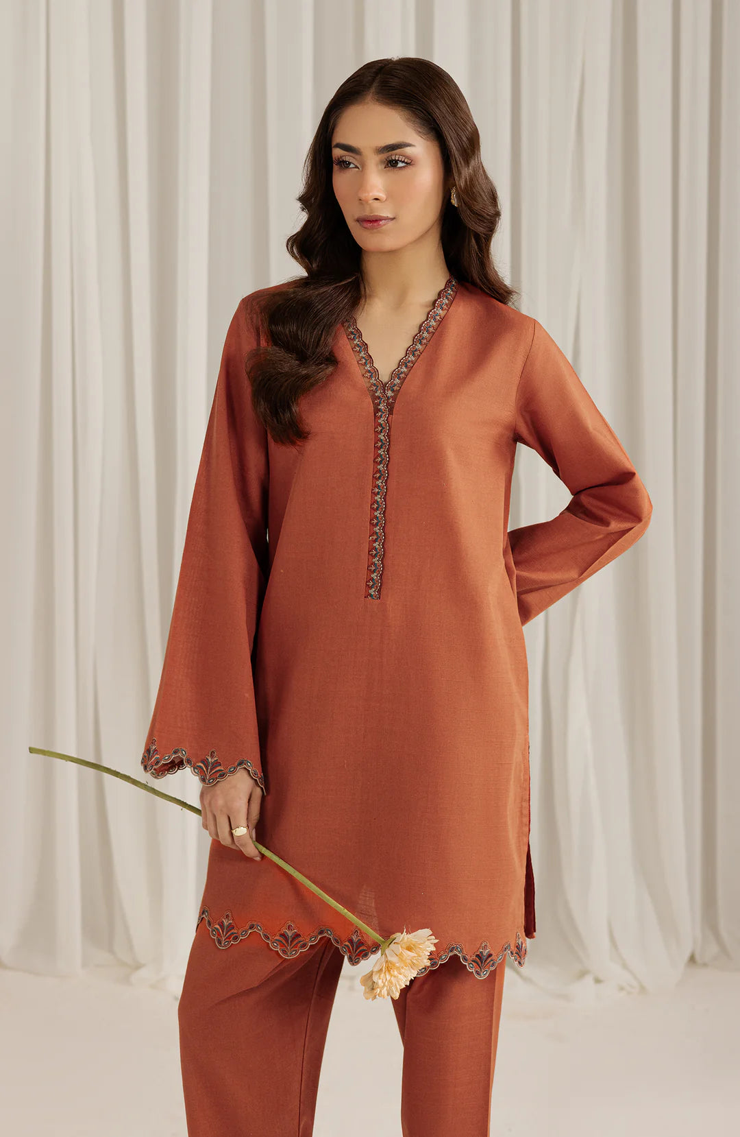 Seran | Winter Pret '25 | Coral | 2 pc - House Of Hania