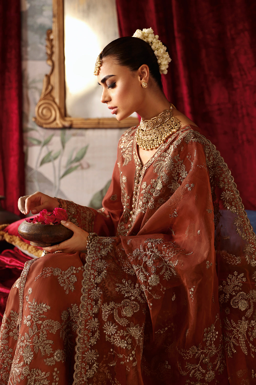 Shagna Premium Embroidered Raw Silk 3Pc Suit S-02 Zarish - House Of Hania
