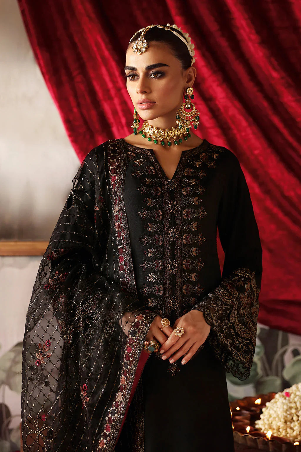 Shagna Premium Embroidered Raw Silk 3Pc Suit S-05 Zareen - House Of Hania