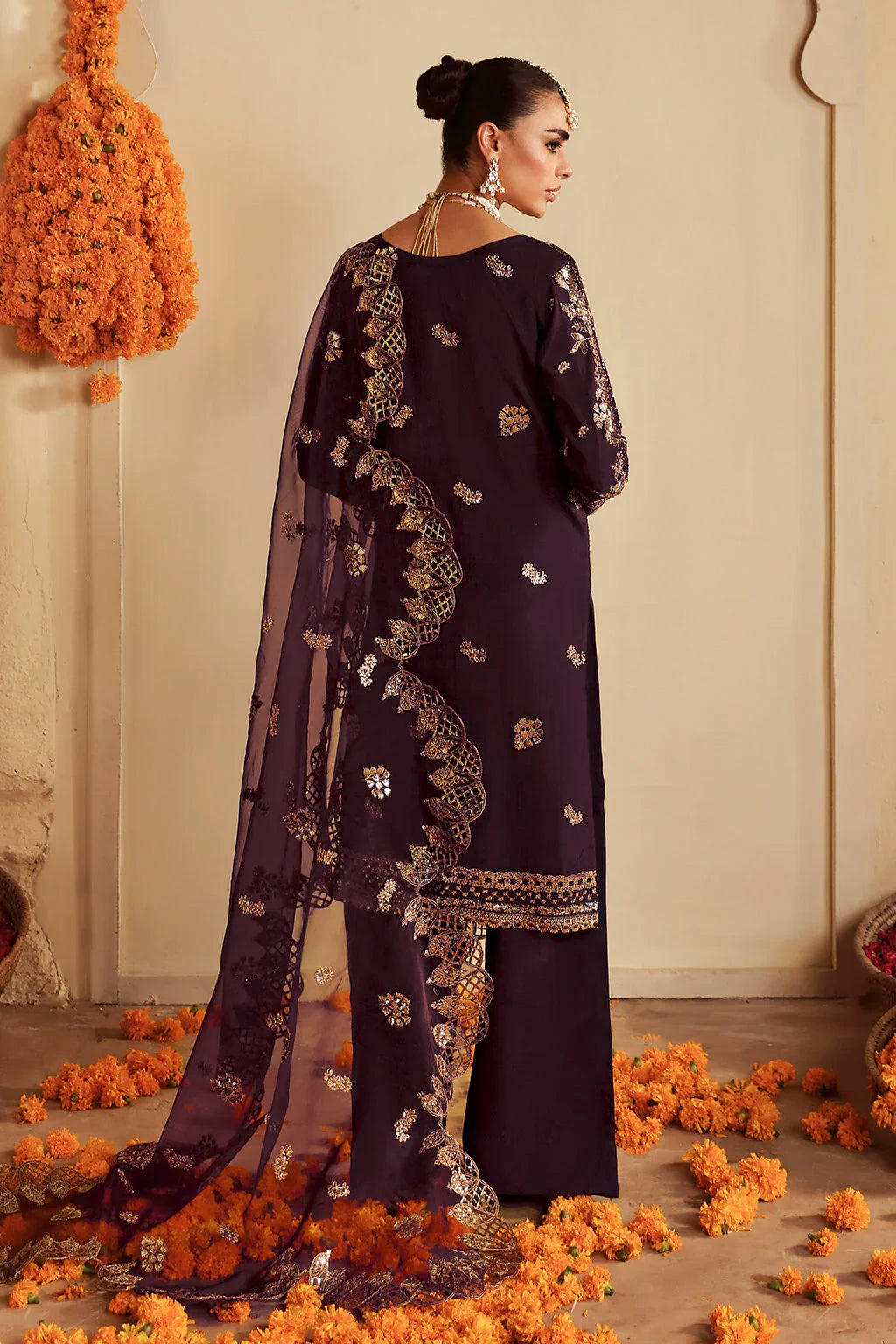 Shagna Premium Embroidered Raw Silk 3Pc Suit S-06 Khusbhu - House Of Hania
