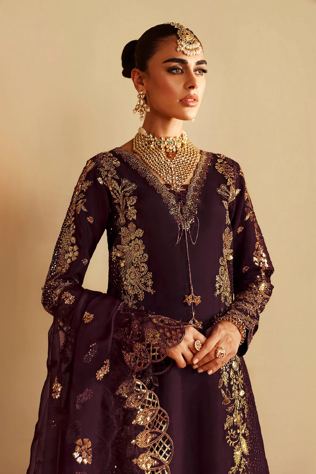 Shagna Premium Embroidered Raw Silk 3Pc Suit S-06 Khusbhu - House Of Hania