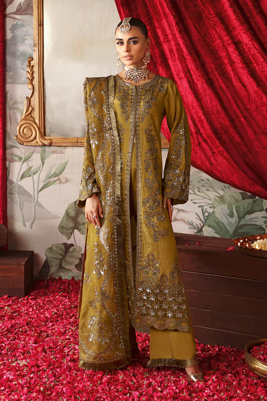 Shagna Premium Embroidered Raw Silk 3Pc Suit S-07 Maya - House Of Hania