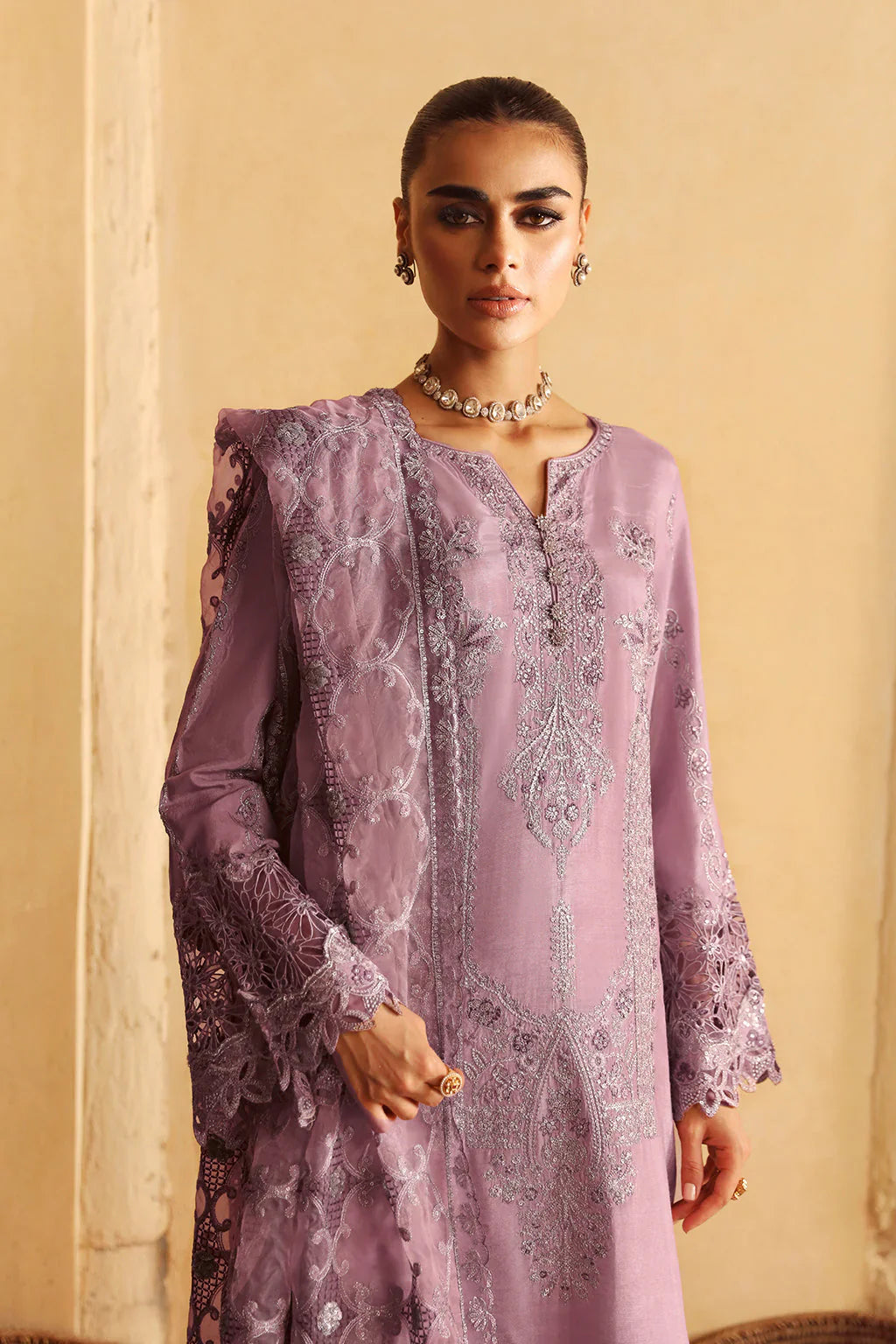 Shagna Premium Embroidered Raw Silk 3Pc Suit S-08 Naaz - House Of Hania