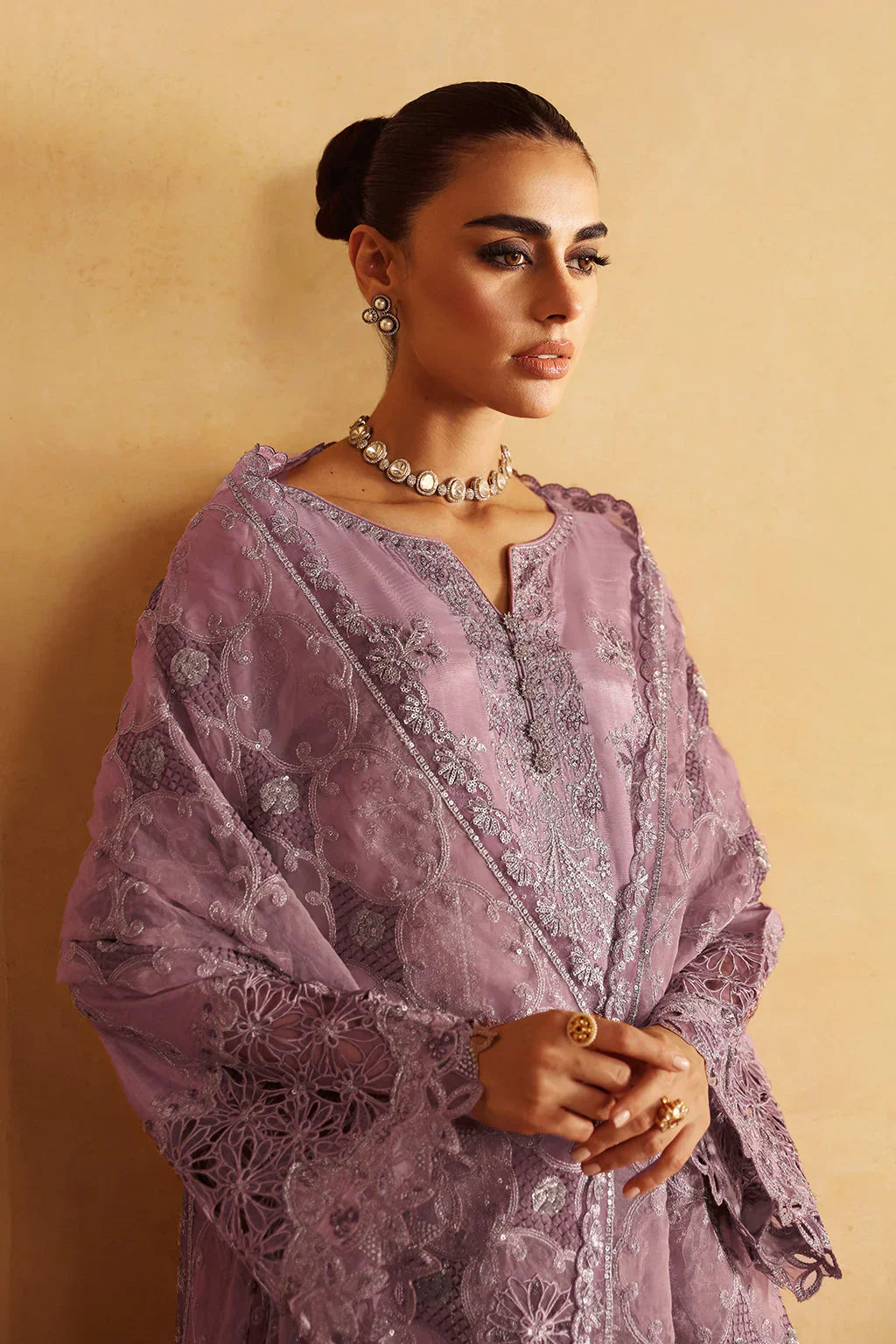 Shagna Premium Embroidered Raw Silk 3Pc Suit S-08 Naaz - House Of Hania