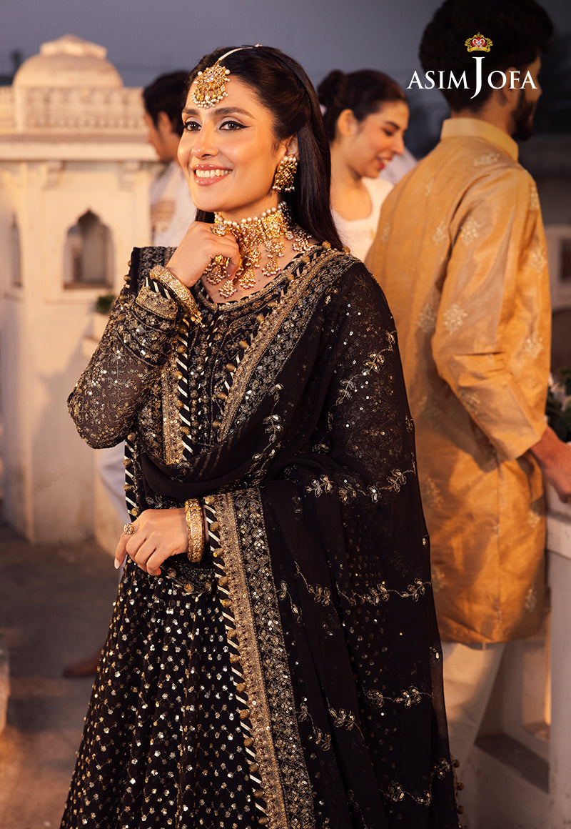 Shehnai by Asim Jofa Embroidered Chiffon 3Pc Suit AJSH-01 - House Of Hania