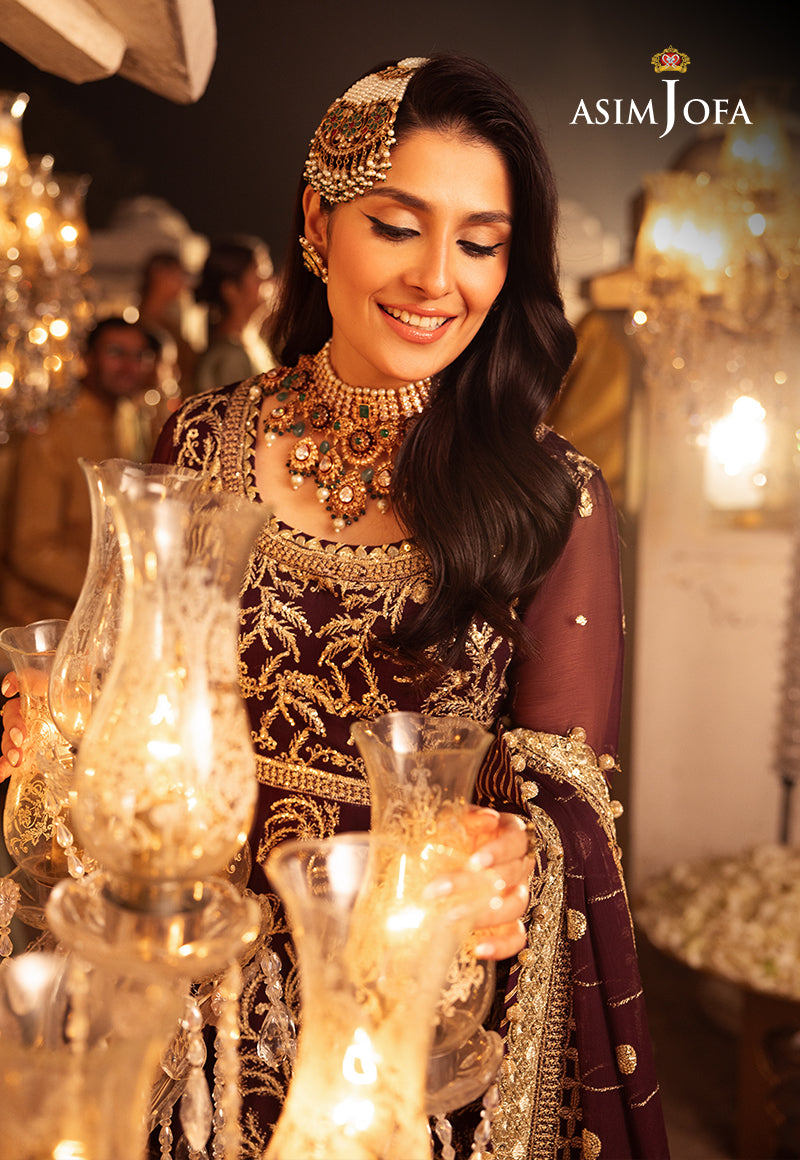 Shehnai by Asim Jofa Embroidered Chiffon 3Pc Suit AJSH-02 - House Of Hania