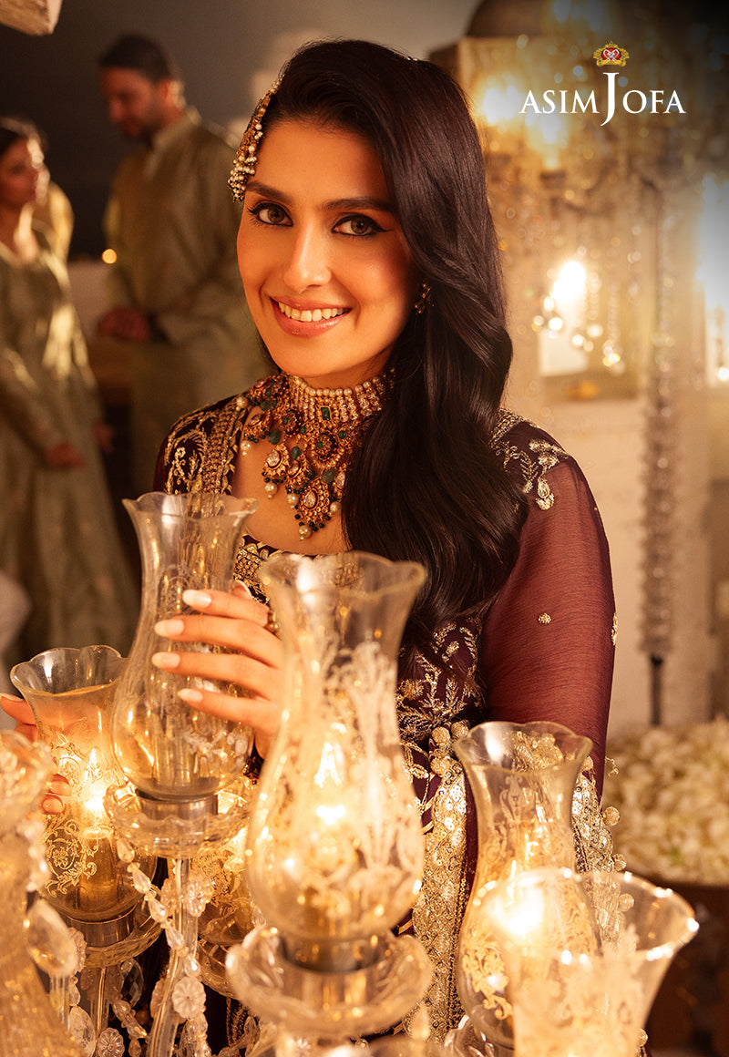 Shehnai by Asim Jofa Embroidered Chiffon 3Pc Suit AJSH-02 - House Of Hania