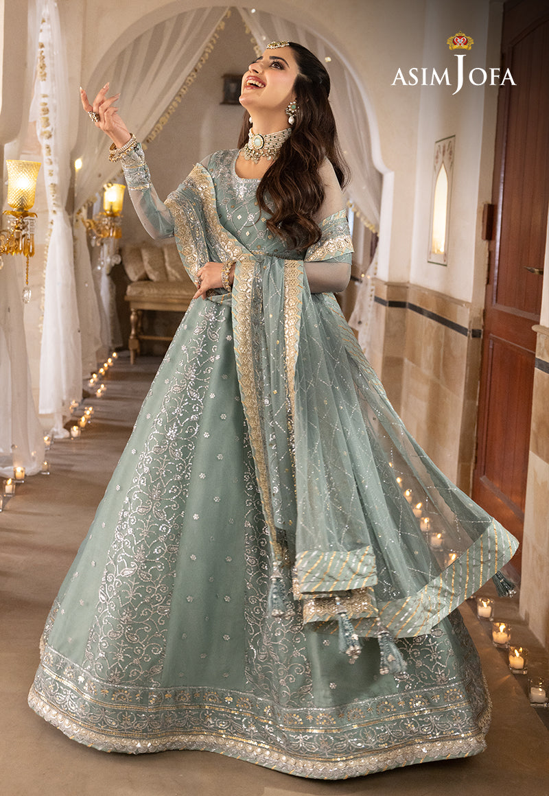Shehnai by Asim Jofa Embroidered Chiffon 3Pc Suit AJSH-14 - House Of Hania