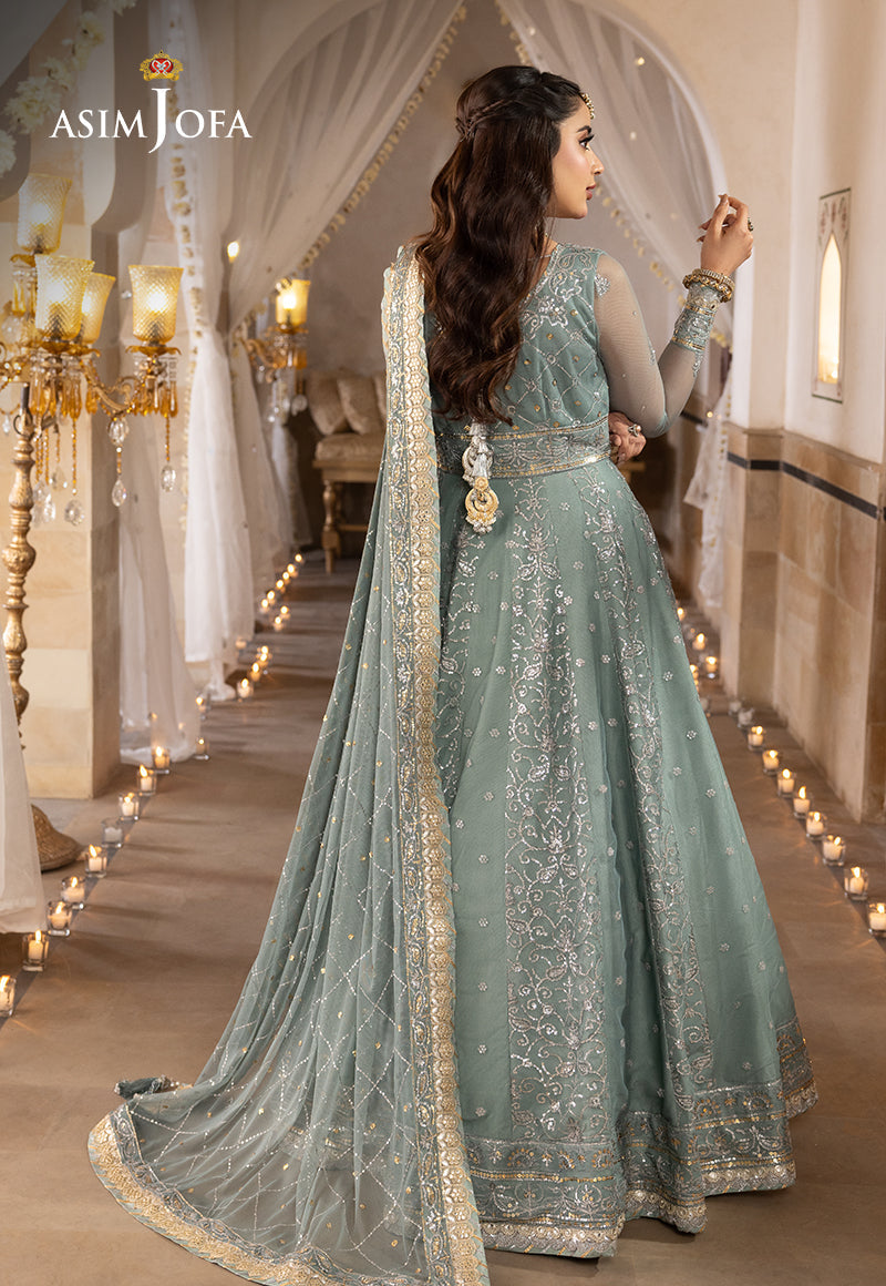 Shehnai by Asim Jofa Embroidered Chiffon 3Pc Suit AJSH-14 - House Of Hania