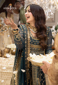 Shehnai by Asim Jofa Embroidered Chiffon 3Pc Suit AJSH-18 - House Of Hania