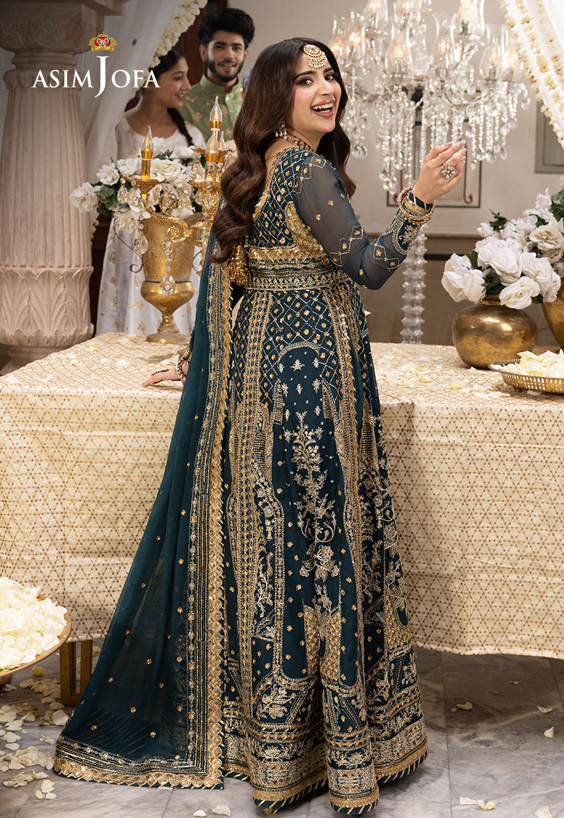 Shehnai by Asim Jofa Embroidered Chiffon 3Pc Suit AJSH-18 - House Of Hania