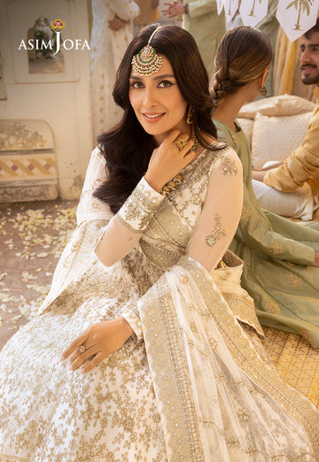 Shehnai by Asim Jofa Embroidered Net 3Pc Suit AJSH-03 - House Of Hania