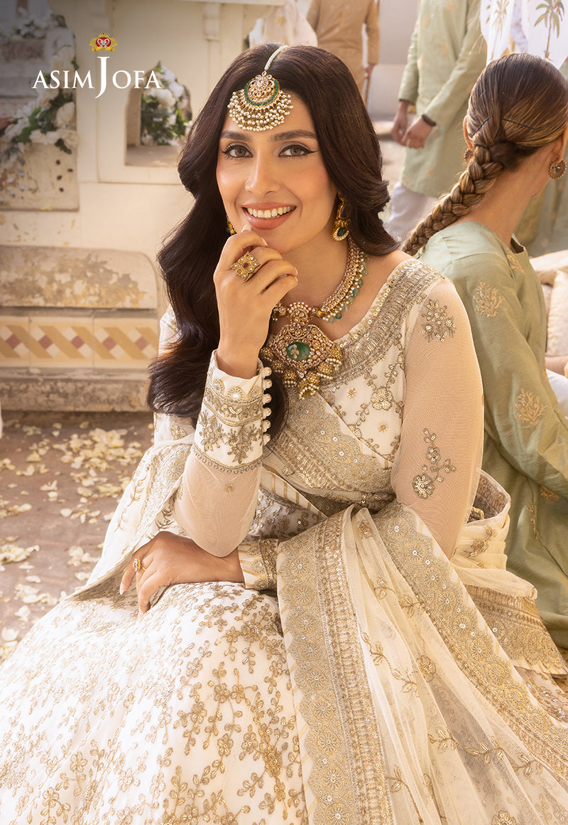 Shehnai by Asim Jofa Embroidered Net 3Pc Suit AJSH-03 - House Of Hania