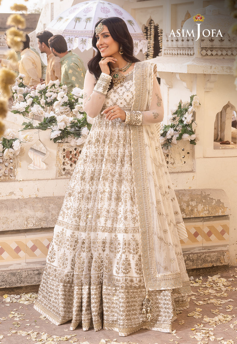 Shehnai by Asim Jofa Embroidered Net 3Pc Suit AJSH-03 - House Of Hania