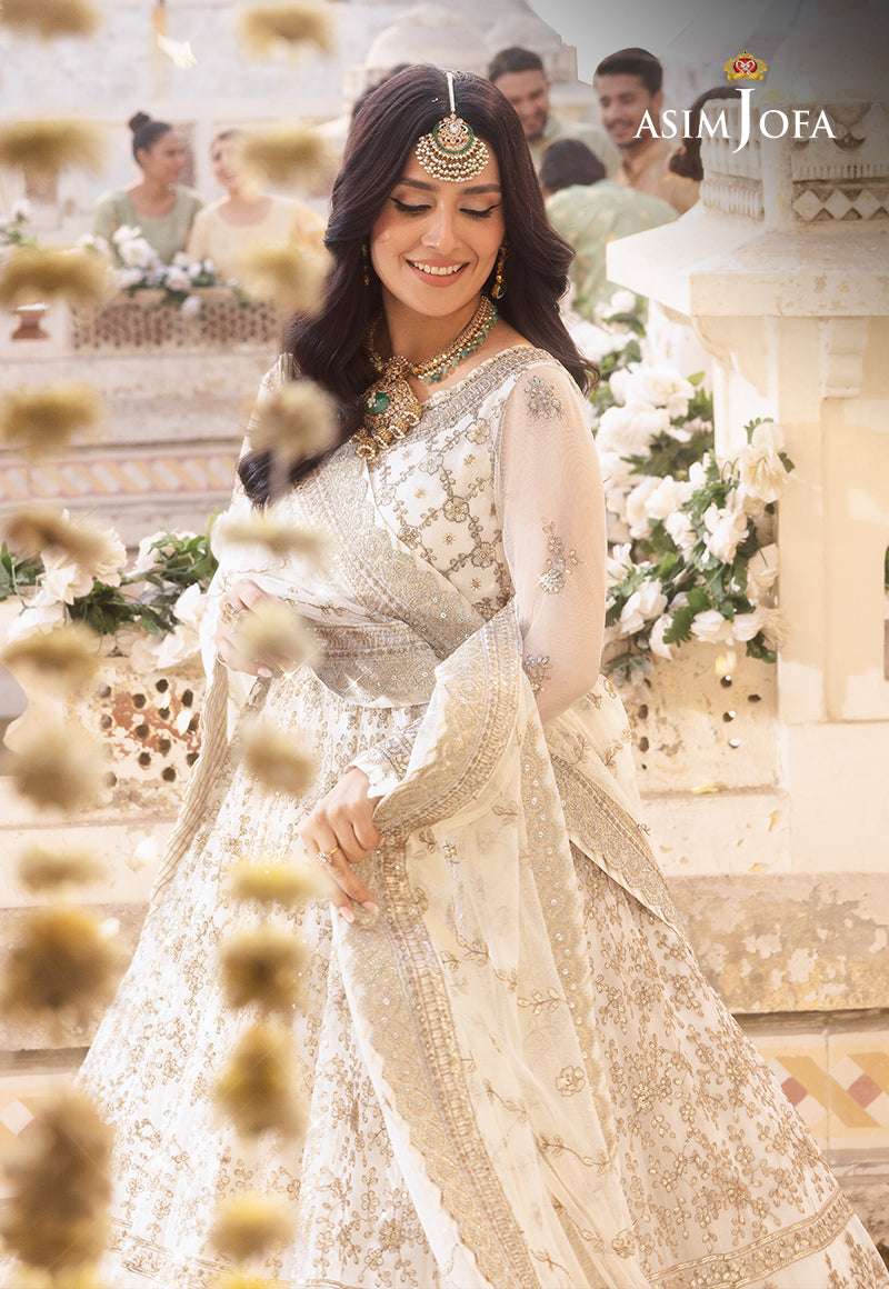 Shehnai by Asim Jofa Embroidered Net 3Pc Suit AJSH-03 - House Of Hania