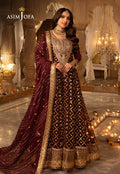 Shehnai by Asim Jofa Embroidered Net 3Pc Suit AJSH-04 - House Of Hania