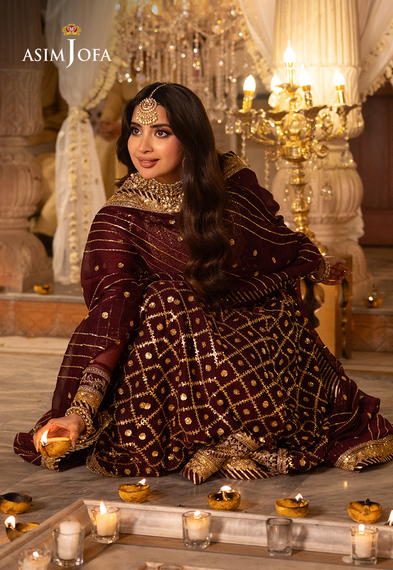 Shehnai by Asim Jofa Embroidered Net 3Pc Suit AJSH-04 - House Of Hania