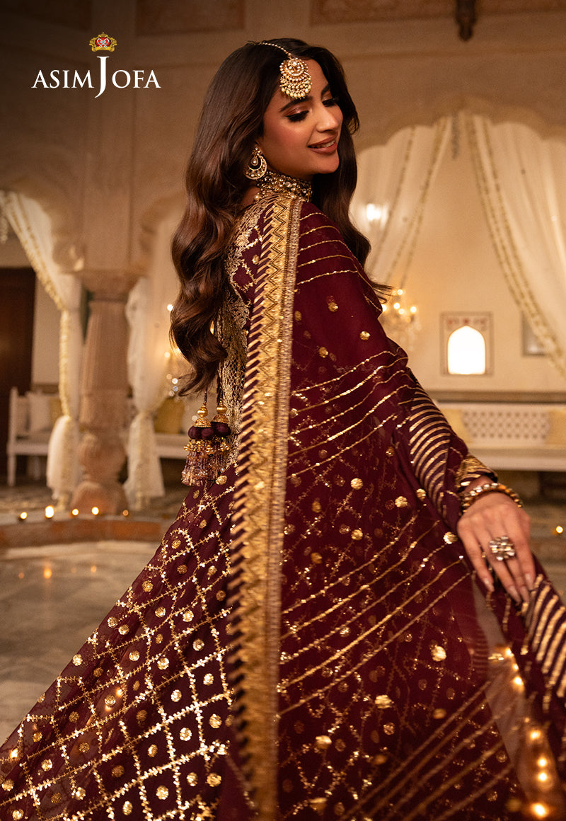 Shehnai by Asim Jofa Embroidered Net 3Pc Suit AJSH-04 - House Of Hania