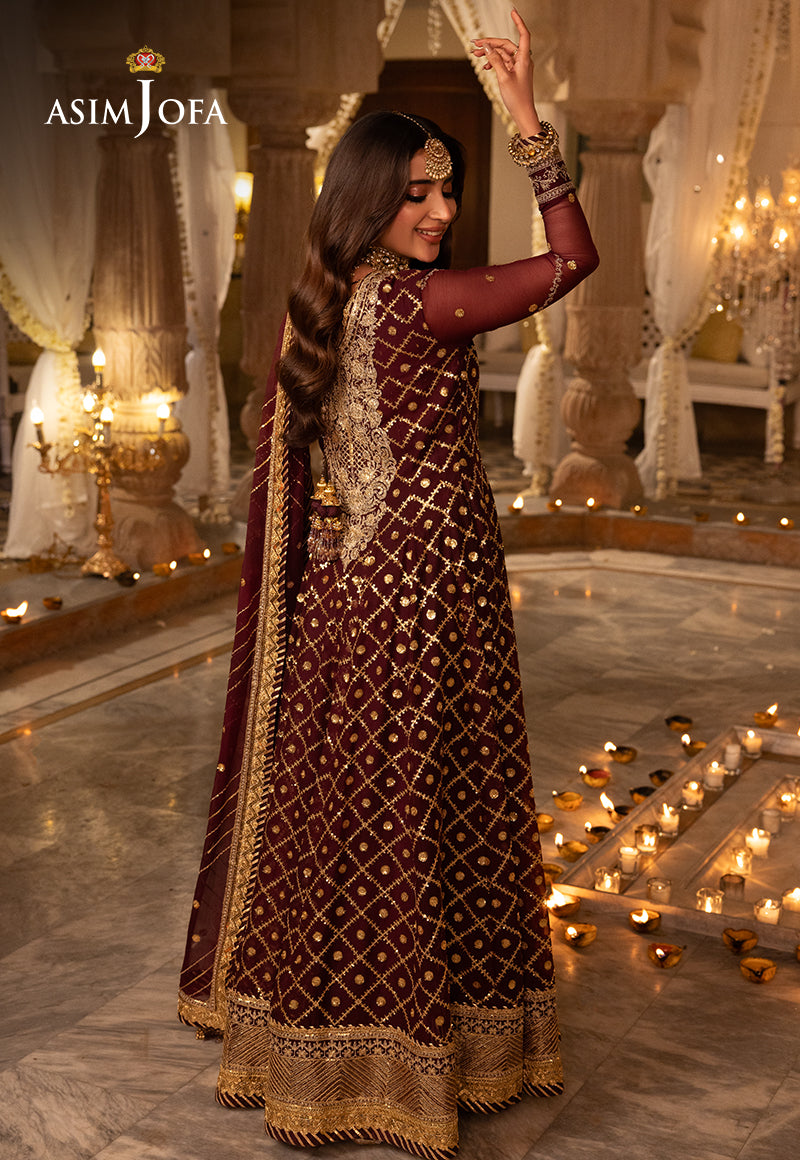 Shehnai by Asim Jofa Embroidered Net 3Pc Suit AJSH-04 - House Of Hania