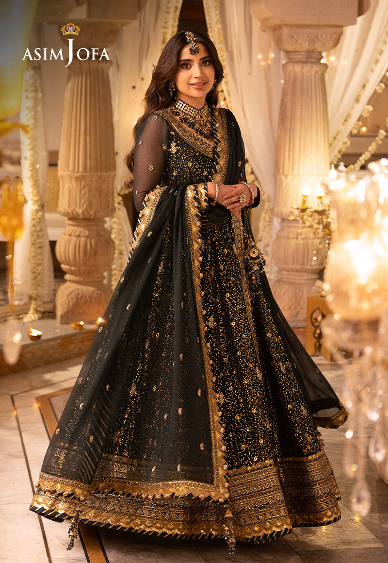 Shehnai by Asim Jofa Embroidered Net 3Pc Suit AJSH-05 - House Of Hania
