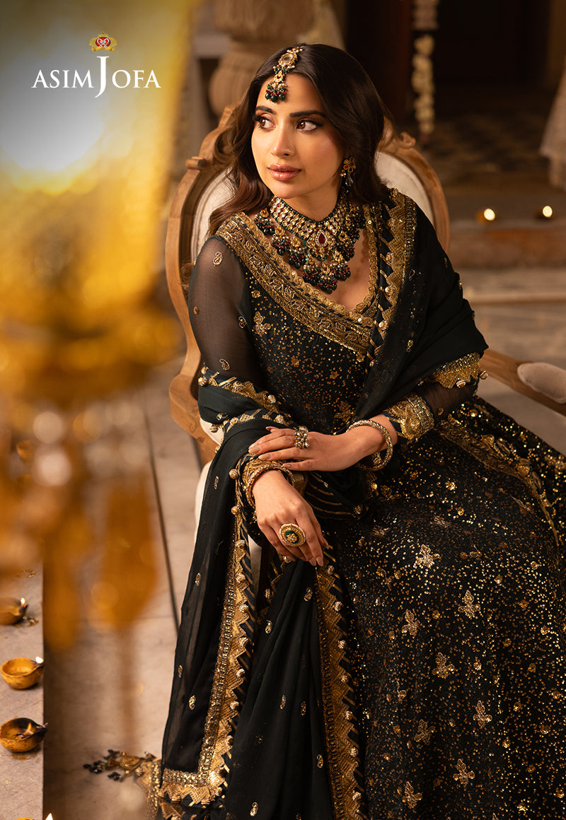 Shehnai by Asim Jofa Embroidered Net 3Pc Suit AJSH-05 - House Of Hania