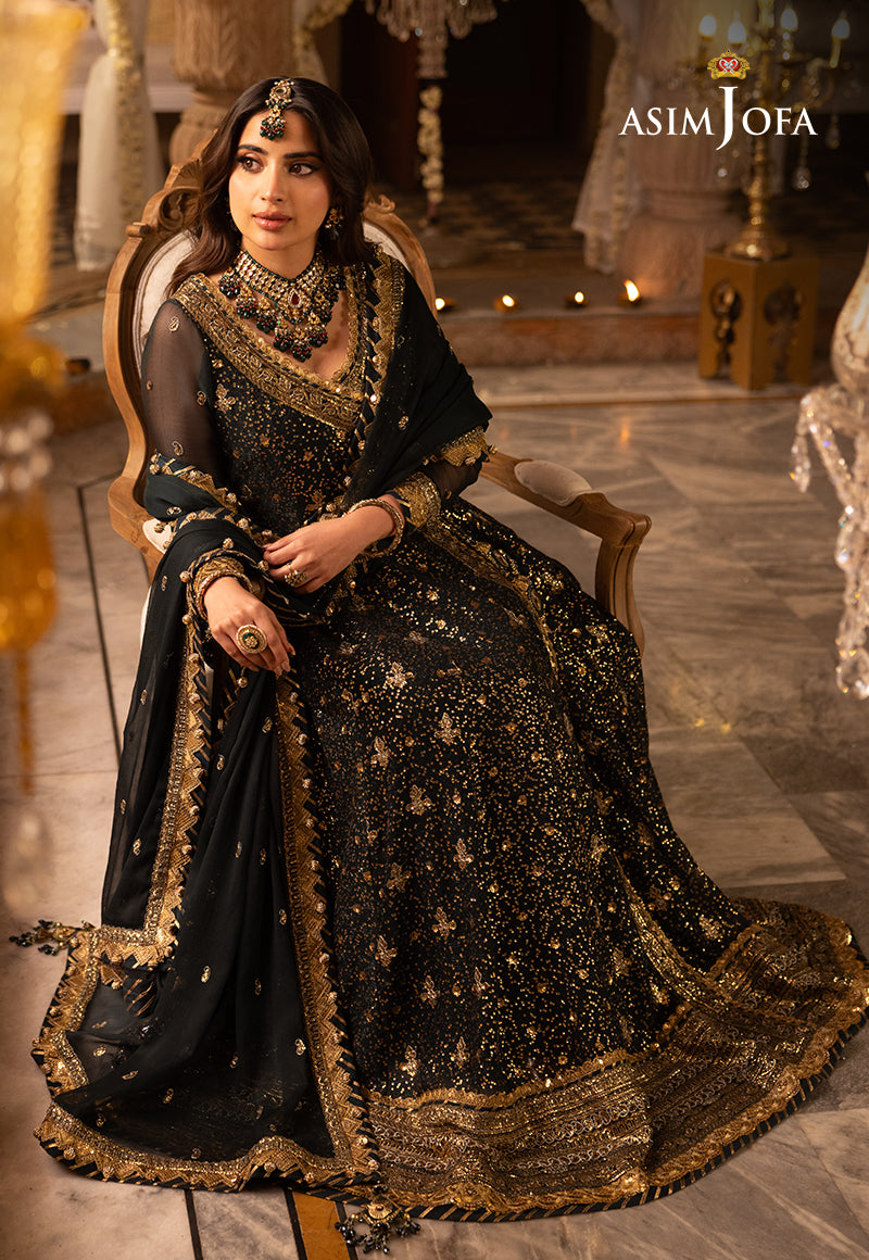 Shehnai by Asim Jofa Embroidered Net 3Pc Suit AJSH-05 - House Of Hania