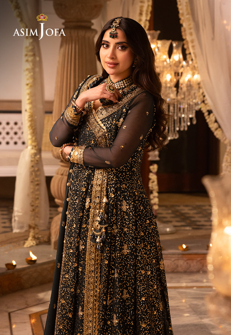 Shehnai by Asim Jofa Embroidered Net 3Pc Suit AJSH-05 - House Of Hania