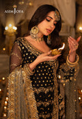 Shehnai by Asim Jofa Embroidered Net 3Pc Suit AJSH-05 - House Of Hania