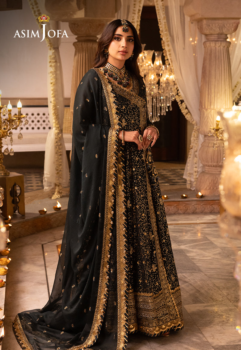 Shehnai by Asim Jofa Embroidered Net 3Pc Suit AJSH-05 - House Of Hania