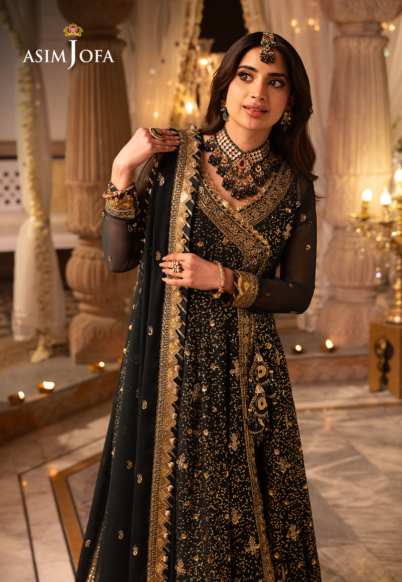 Shehnai by Asim Jofa Embroidered Net 3Pc Suit AJSH-05 - House Of Hania