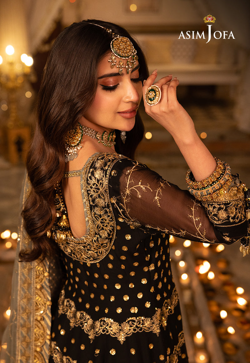 Shehnai by Asim Jofa Embroidered Net 3Pc Suit AJSH-05 - House Of Hania