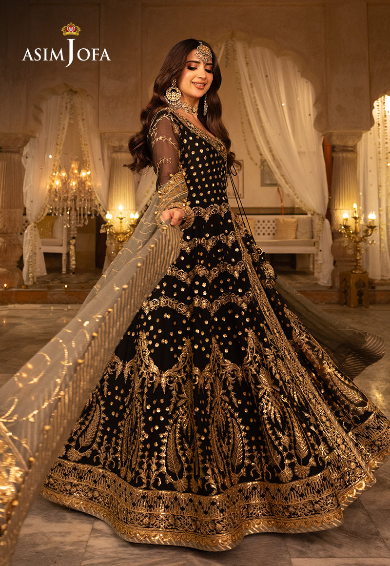 Shehnai by Asim Jofa Embroidered Net 3Pc Suit AJSH-05 - House Of Hania
