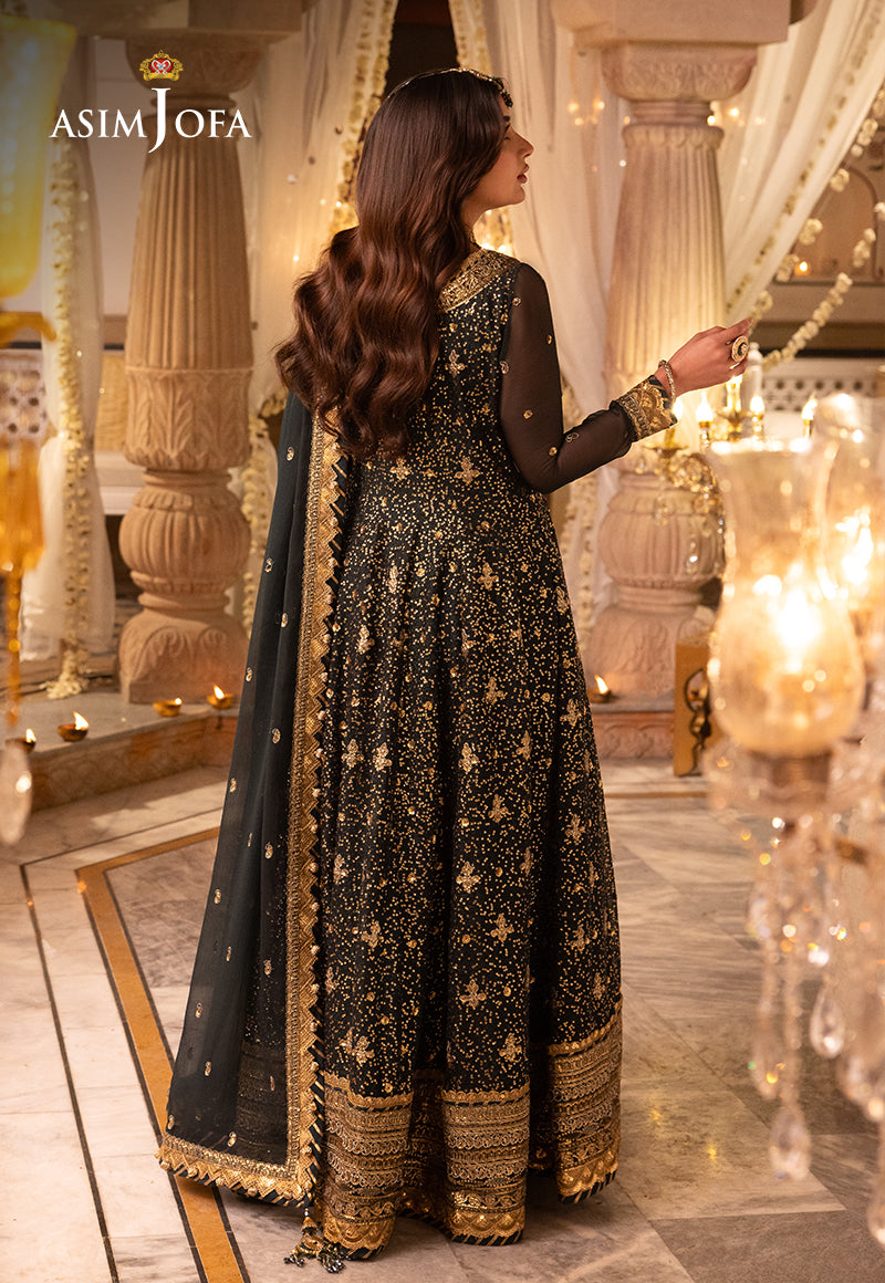 Shehnai by Asim Jofa Embroidered Net 3Pc Suit AJSH-05 - House Of Hania